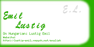 emil lustig business card